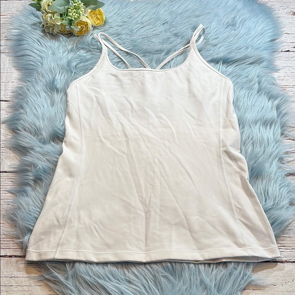 Lululemon Flow Like A Cloud White Strappy Tank sz 8